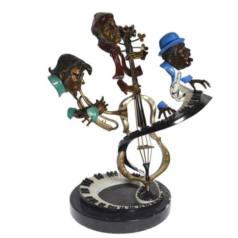RARE Paul Wegner "Sing Em Low" Bronze Sculpture LIM ED Signed #128/175 Jazz Trio